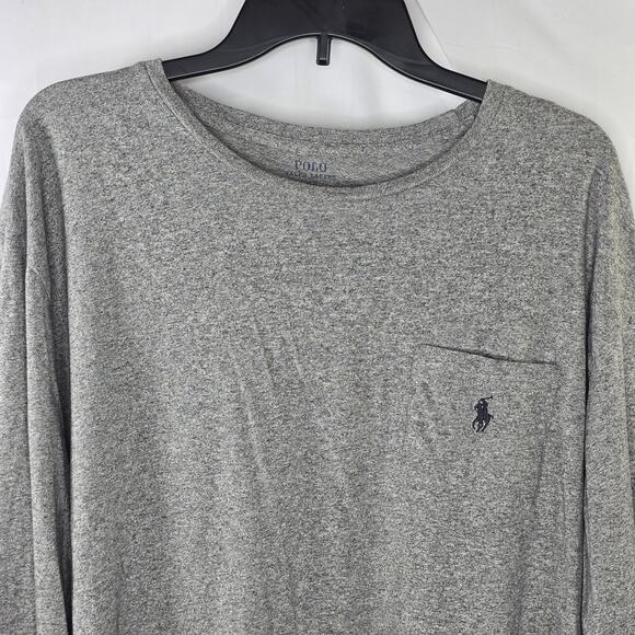 Men's Polo Ralph Lauren Heathered Gray Long Sleeve Top Size XXL - Picture 2 of 7